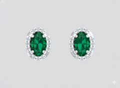 18K Gold & Diamond Women Gemstone Earring KRK30035