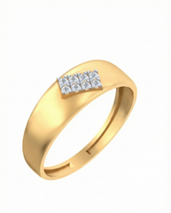 18K Gold & Diamond Band Ring For Men KSK242