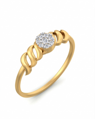 18K Gold & Diamond Dailywear Ring For Women KSK180