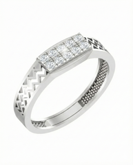 18K Gold & Diamond Band Ring For Men PRA60292