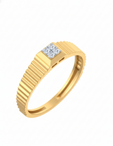 18K Gold & Diamond Band Ring For Men KSK240