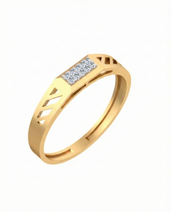 18K Gold & Diamond Band Ring For Men KSK229