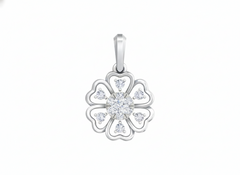 18K Gold & Diamond Floral Pendant Set KRK40110P