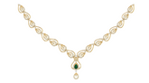 14K Gold & Diamond Gemstone Necklace Set KRI44010NG
