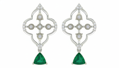 14K Gold & Diamond Women Gemstone Earring KRB44070EG-A