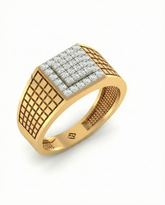 18K Gold & Diamond Engagement Ring For Men GR-1633