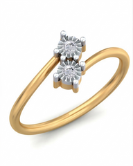18K Gold & Diamond Dailywear Ring For Women KRB10207
