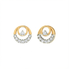 18K Gold & Diamond Stud Earring For Women PER-205