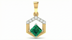 18K Gold & Diamond Gemstone Pendant Set KRA40085P