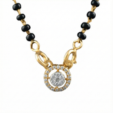 18K Gold & Diamond Beaded Mangalsutra For Women KRF90015