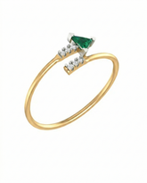 Gold & Diamond Gemstone Ring For Women KRB10110