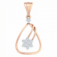 18K Gold & Diamond Floral Pendant Set KRB40049P