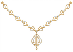 14K गोल्ड और डायमंड डेलीवियर नेकलेस सेट KRB44112N-A