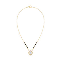 Gold & Diamond Beaded Mangalsutra For Women KRC50135