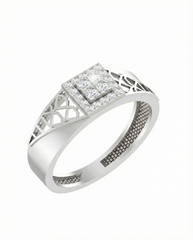 18K Gold & Diamond Band Ring For Men PRA60286
