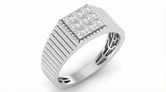 18K Gold & Diamond Band Ring For Men KRA60166