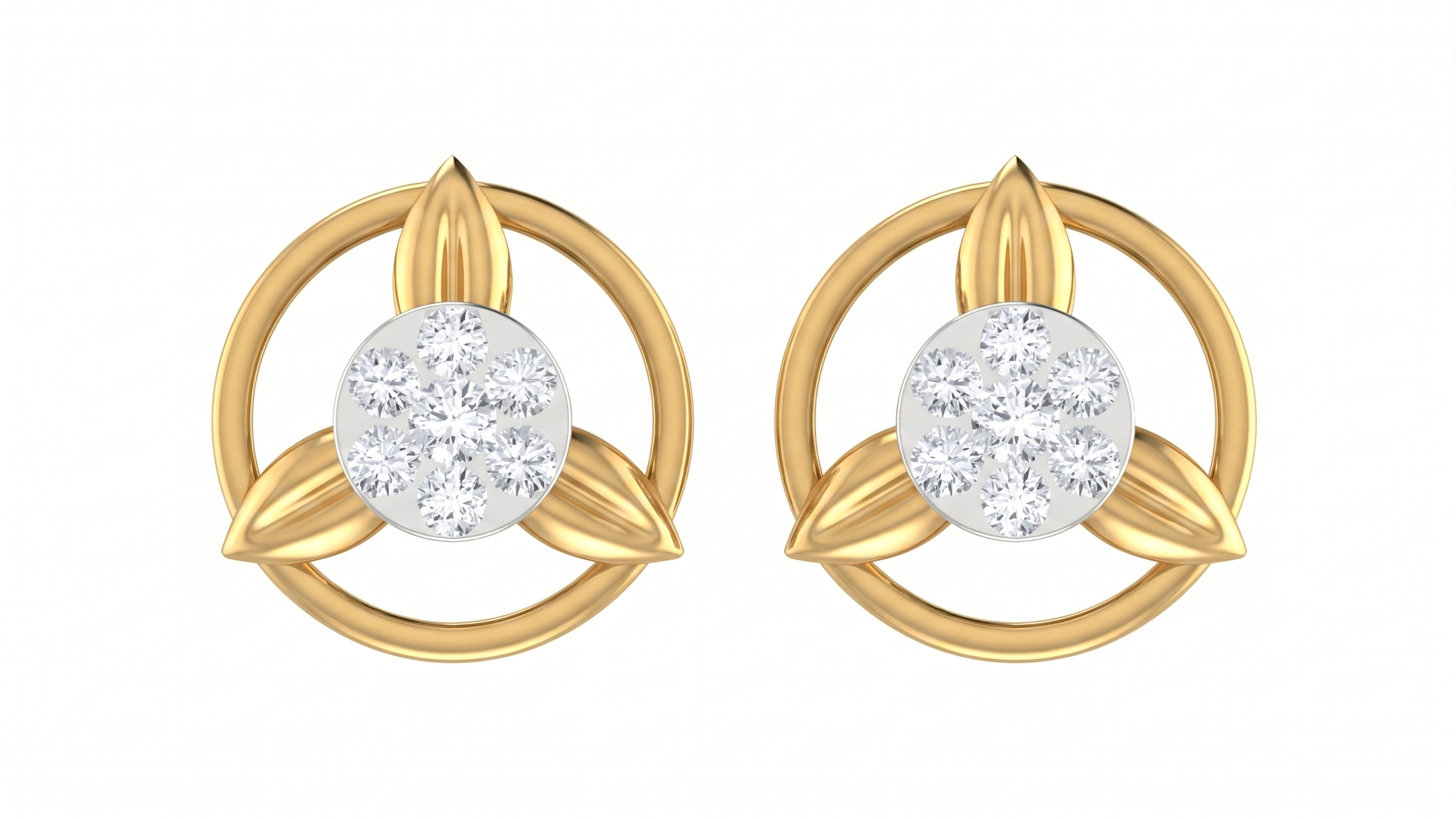 Yellow Gold Diamond Earring | under 40k
