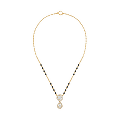 Gold & Diamond Beaded Mangalsutra For Women KRC50110