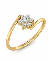 18K Gold & Diamond Dailywear Ring For Women LR-4092