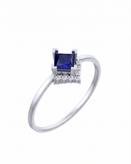 18K Gold & Diamond Gemstone Ring For Women KSK171
