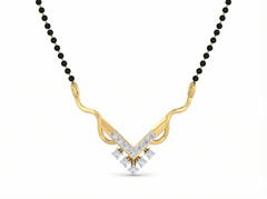 18K Gold & Diamond Beaded Mangalsutra For Women KSK204