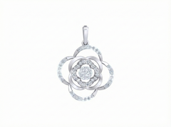 18K Gold & Diamond Floral Pendant Set KRK40121P