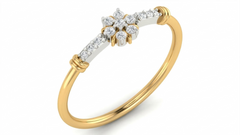 18K Gold & Diamond Dailywear Ring For Women KRA10580