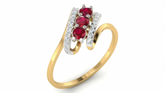18K Gold & Diamond Gemstone Ring For Women KRA10636