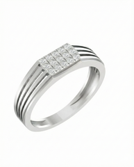 18K Gold & Diamond Band Ring For Men PRA60278