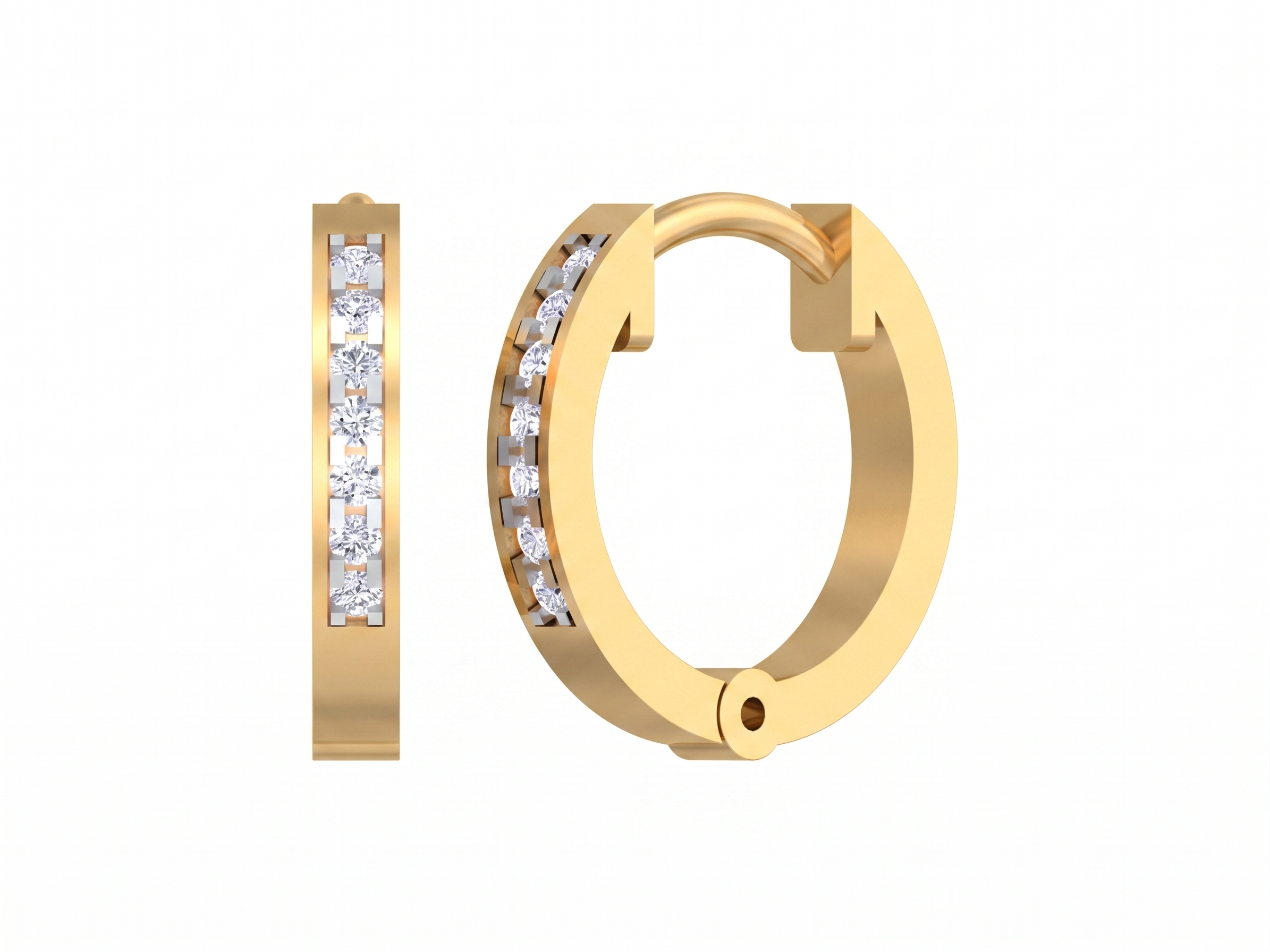 Hoop yellow Gold Diamond Earring | under 40k