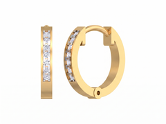 Hoop yellow Gold Diamond Earring | under 40k