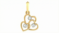 18K Gold & Diamond Heart Pendant Set KRA40130P