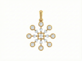 18K Gold & Diamond Floral Pendant Set KRK40185P