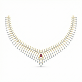 14K Gold & Diamond Gemstone Necklace Set KRB44187NR