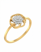 18K Gold & Diamond Dailywear Ring For Women PLR-140