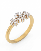 18K Gold & Diamond Band Ring For Women KRC10452