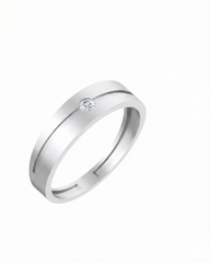 18K Gold & Diamond Solitaire Band Ring For Men KSK217