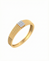18K Gold & Diamond Band Ring For Men KSK255