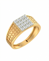 18K Gold & Diamond Engagement Ring For Men GR-1867