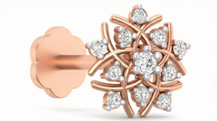 18K Gold & Diamond Stud Nose Pin KRA50043