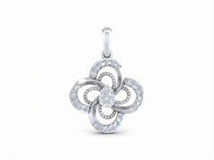 18K Gold & Diamond Floral Pendant Set KRK40187P