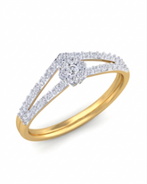 18K Gold & Diamond Engagement Ring For Women KRB10279