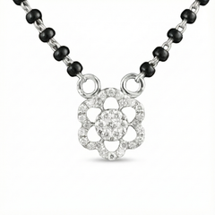 18K Gold & Diamond Beaded Mangalsutra For Women KRF90017