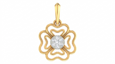 18K Gold & Diamond Floral Pendant Set KRA40133P