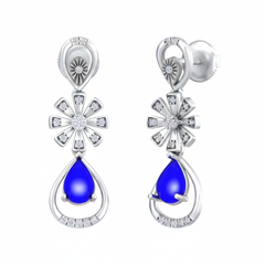 14K Gold & Diamond Women Gemstone Earring KRB44098EG-A