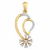 18K Gold & Diamond Floral Pendant Set KRB40047P