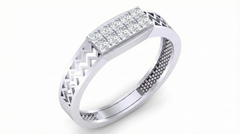 18K Gold & Diamond Band Ring For Men KRA60292