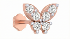 18K Gold & Diamond Stud Nose Pin KRA50069