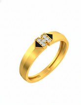 18K Gold & Diamond Band Ring For Men KSK272