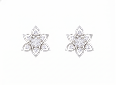 Floral White Gold Diamond Earring | under 40k